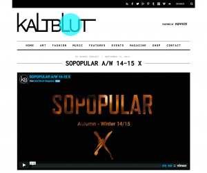 Kaltblut Magazine video feature of SoPopular X by Tatjana Meirelles