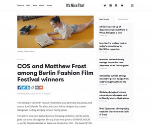 Its Nice That article about Berlin Fashion Film Festival Winners